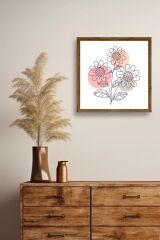 Çiçek Ahşap Çerçeveli Tablo 23 x 23