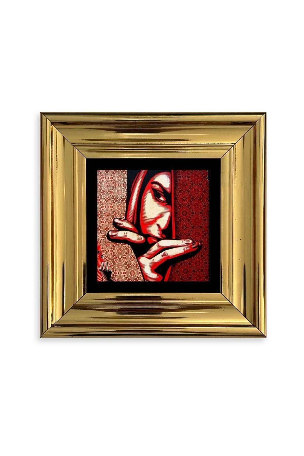 Kadın Çerçeveli Taş Tablo 20 cm