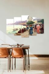 Deniz ve İnsanlar 5 Parçalı Mdf Tablo 60 x 100