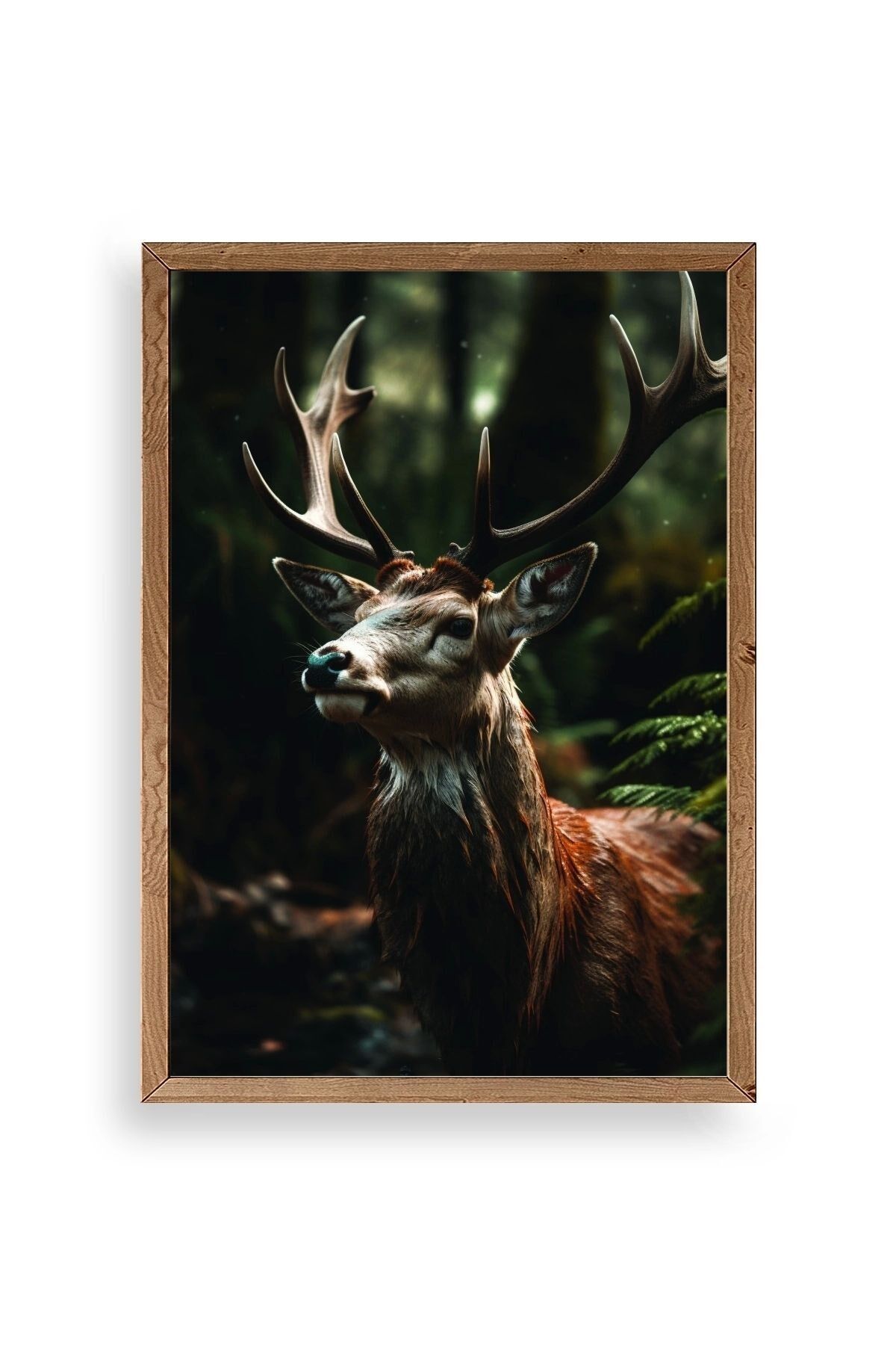 Geyik Ahşap Çerçeveli Tablo 17 x 23