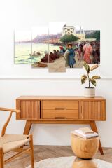 Deniz ve İnsanlar 5 Parçalı Mdf Tablo 60 x 100