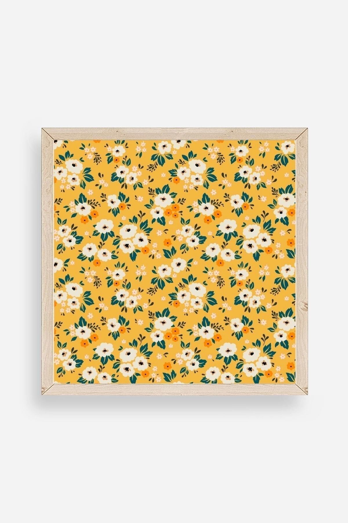 Çiçek Ahşap Çerçeveli Tablo 50 x 50