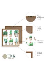 Kaktüs Ahşap Çerçeveli Tablo 50 x 50