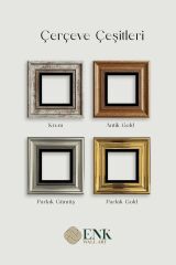 Çiçekler 3 lü Set Çerçeveli Taş Tablo 20 cm