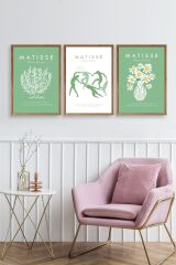 Matisse Üçlü Ahşap Çerçeveli Tablo 50 x 70