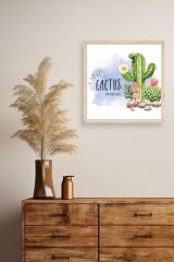 Kaktüs Ahşap Çerçeveli Tablo 23 x 23
