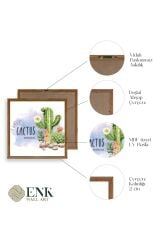 Kaktüs Ahşap Çerçeveli Tablo 23 x 23