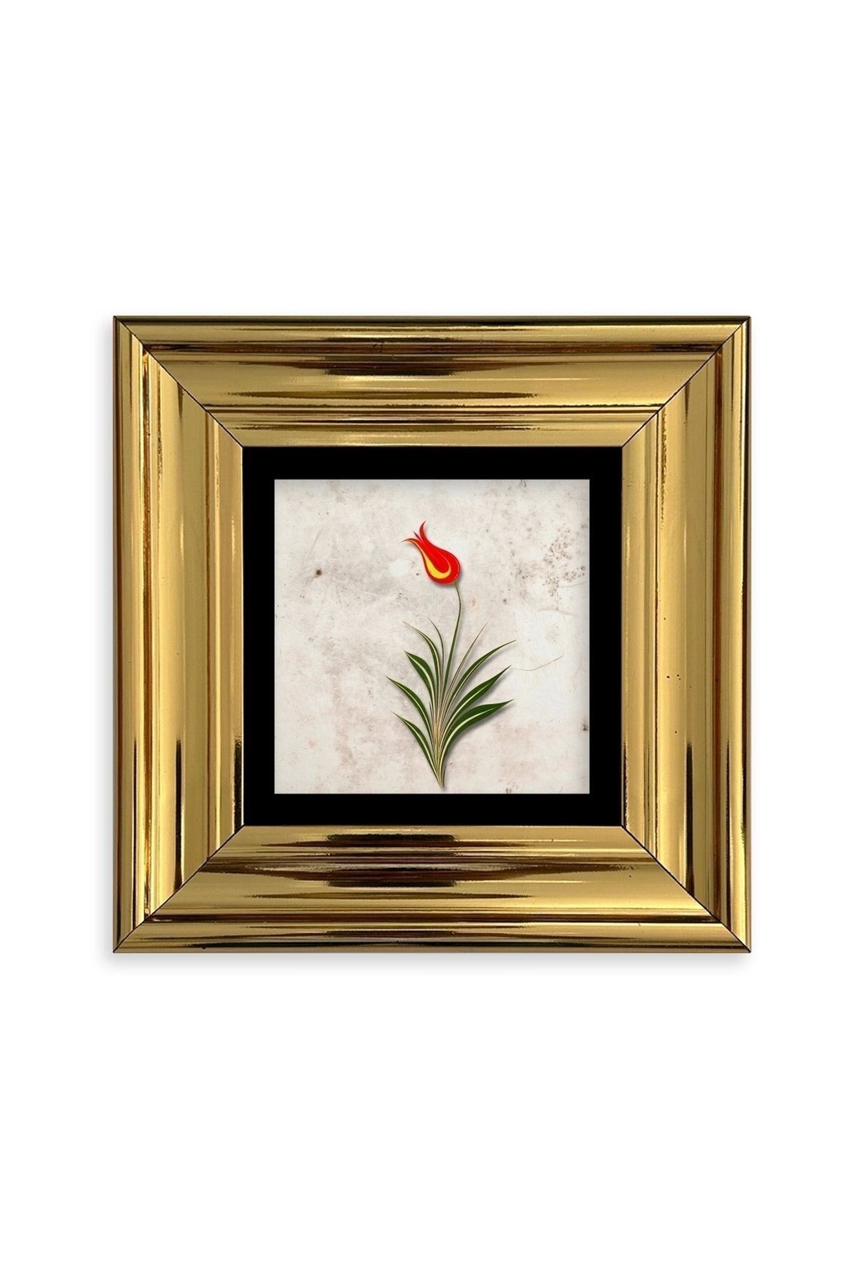 Ebru Lale Çerçeveli Taş Tablo 20 cm