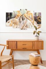 Kadın Manzarası 5 Parçalı Mdf Tablo 60 x 100