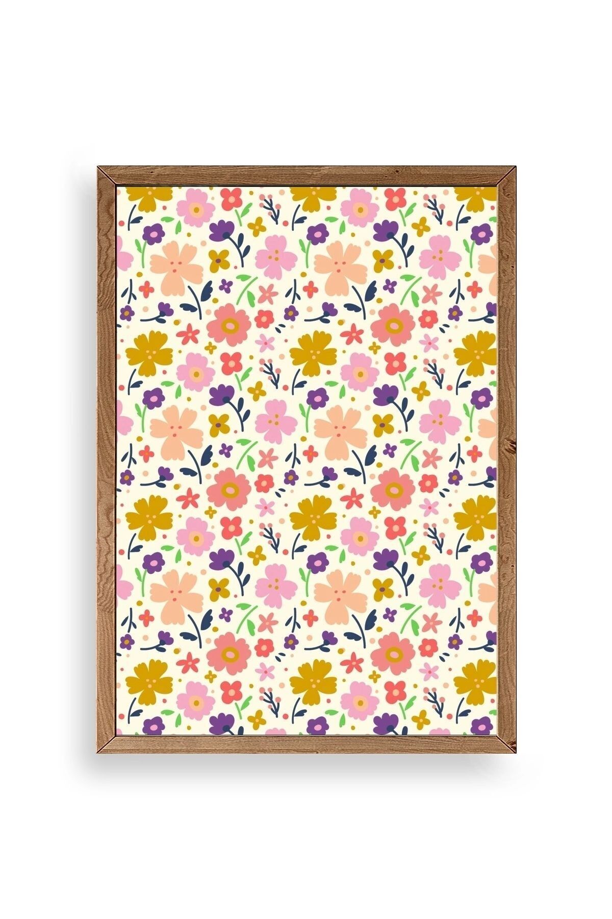 Çiçek Ahşap Çerçeveli Tablo 50 x 70