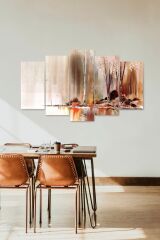 Sonbahar Manzarası 5 Parçalı Mdf Tablo 60 x 100