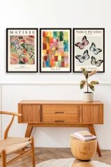 Matisse Üçlü Ahşap Çerçeveli Tablo 30 x 40