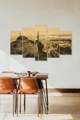Camii Manzarası 5 Parçalı Mdf Tablo 60 x 100