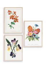 Çiçek Üçlü Ahşap Çerçeveli Tablo 40 x 60