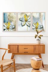 Çiçekler Ahşap Çerçeveli Tablo 30 x 42