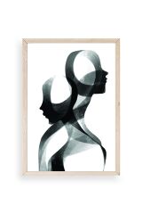 Soyut Ahşap Çerçeveli Tablo 30 x 42