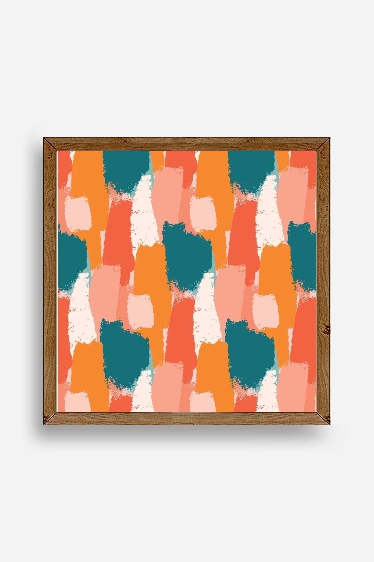 Soyut Ahşap Çerçeveli Tablo 50 x 50