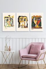 Picasso Üçlü Ahşap Çerçeveli Tablo 30 x 40