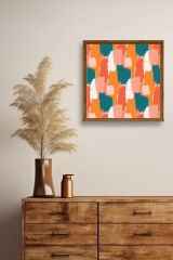 Soyut Ahşap Çerçeveli Tablo 42 x 42