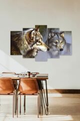 Kurtlar 5 Parçalı Mdf Tablo 60 x 100