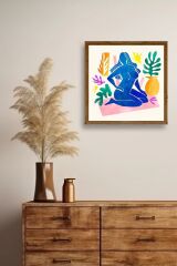 Kadın Ahşap Çerçeveli Tablo 23 x 23