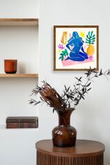 Kadın Ahşap Çerçeveli Tablo 23 x 23