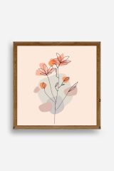 Çiçek Ahşap Çerçeveli Tablo 50 x 50