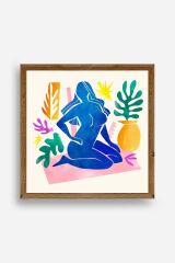 Kadın Ahşap Çerçeveli Tablo 42 x 42