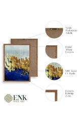 Soyut Üçlü Ahşap Çerçeveli Tablo 23 x 30