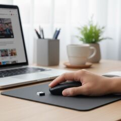 BUFFER® Siyah Renkli Ergonomik Sessiz Kablosuz Mouse – USB Alıcılı, Ofis ve Oyun İçin Konforlu Bilgisayar Faresi MS6310