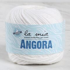 La Mia Angora 50gr Beyaz El Örgü İpi - L001 - 33804