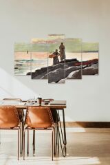 Deniz Manzarası 5 Parçalı Mdf Tablo 60 x 100