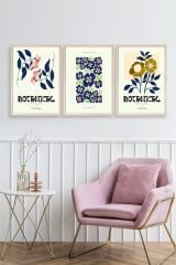 Botanik Üçlü Ahşap Çerçeveli Tablo 30 x 40