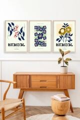 Botanik Üçlü Ahşap Çerçeveli Tablo 30 x 40