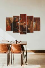 İnsan Manzarası 5 Parçalı Mdf Tablo 60 x 100