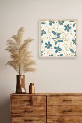 Çiçek Ahşap Çerçeveli Tablo 23 x 23