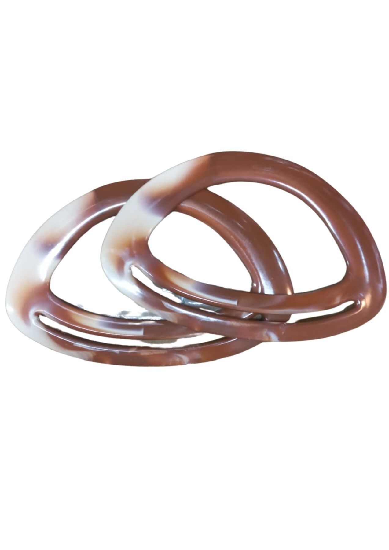 Çanta Sapı Oval Kahverengi-Beyaz 18 cm