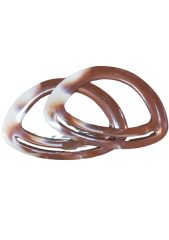 Çanta Sapı Oval Kahverengi-Beyaz 18 cm