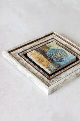 Hat Yazılı Çerçeveli Taş Tablo , Çerçeveli Taş Duvar Dekoru-enkcrcvtbl-00135 20 cm