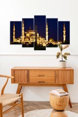 Camii Manzara 5 Parçalı Mdf Tablo 60 x 100