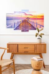 Deniz Manzara 5 Parçalı Mdf Tablo 60 x 100