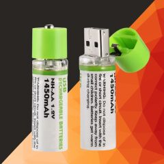 BUFFER® USB Şarjlı 1450mAh AA 1.2V Lityum Kalem Pil – 2’li Set, Tekrar Şarj Edilebilir Uzun Ömürlü Dönüştürülebilir Batarya
