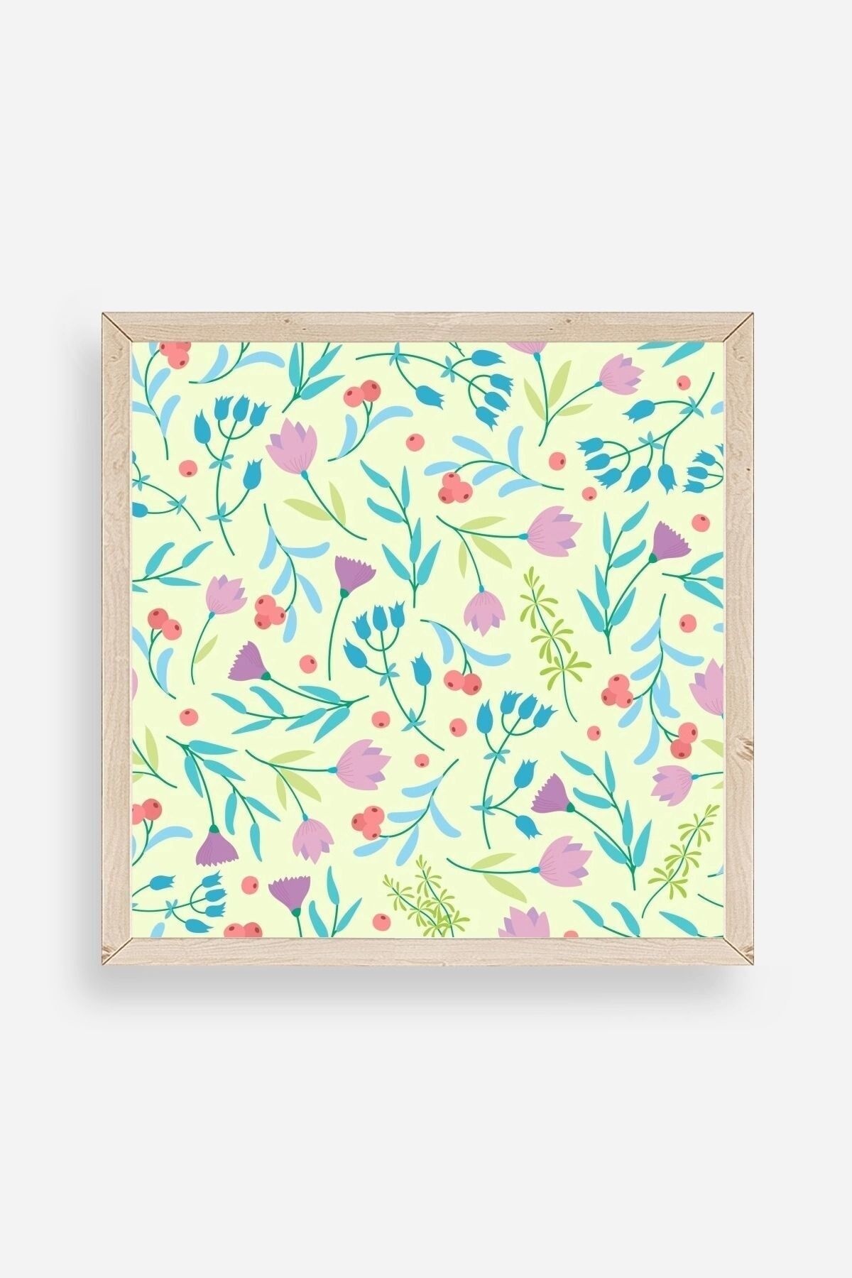 Çiçek Ahşap Çerçeveli Tablo 50 x 50