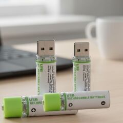 BUFFER® USB Şarjlı 1450mAh AA 1.2V Lityum Kalem Pil – 4'lü Set, Tekrar Şarj Edilebilir Uzun Ömürlü Dönüştürülebilir Batarya