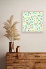 Çiçek Ahşap Çerçeveli Tablo 23 x 23