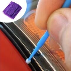BUFFER® 100’lü Mini Tek Kullanımlık Araba Rötüş Fırçası –İnce Uçlu Yumuşak Kıllı Boya Uygulayıcı, Otomotiv Detaylandırma