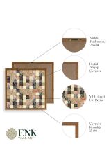 Soyut Ahşap Çerçeveli Tablo 50 x 50