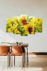 Çiçekler 5 Parçalı Mdf Tablo 60 x 100