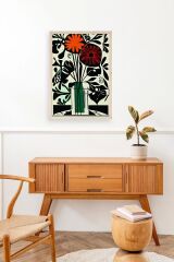 Çiçek Ahşap Çerçeveli Tablo 30 x 42