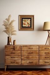 Kuşlar Çerçeveli Taş Tablo 20 cm